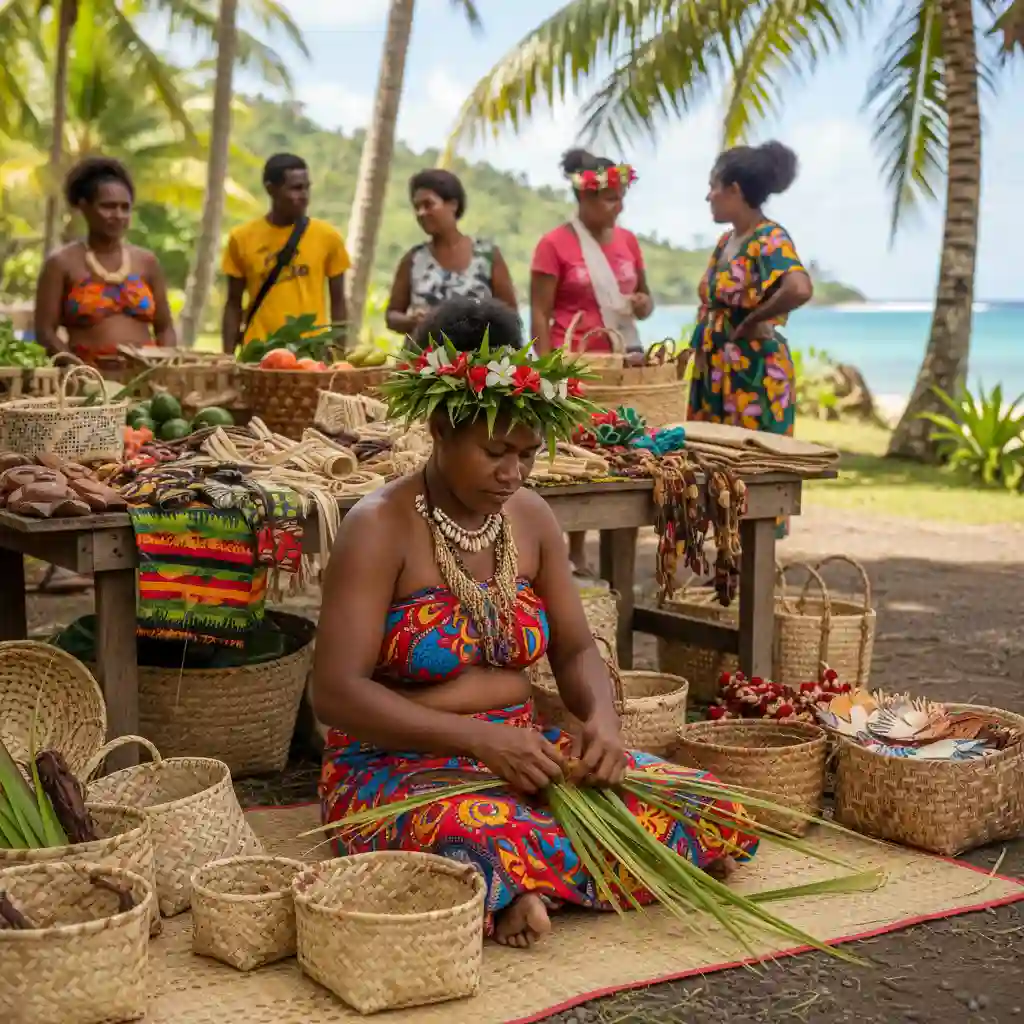 Local Ni-Vanuatu artisan selling crafts