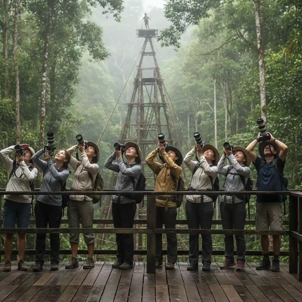 Tourists watching land diving ceremony