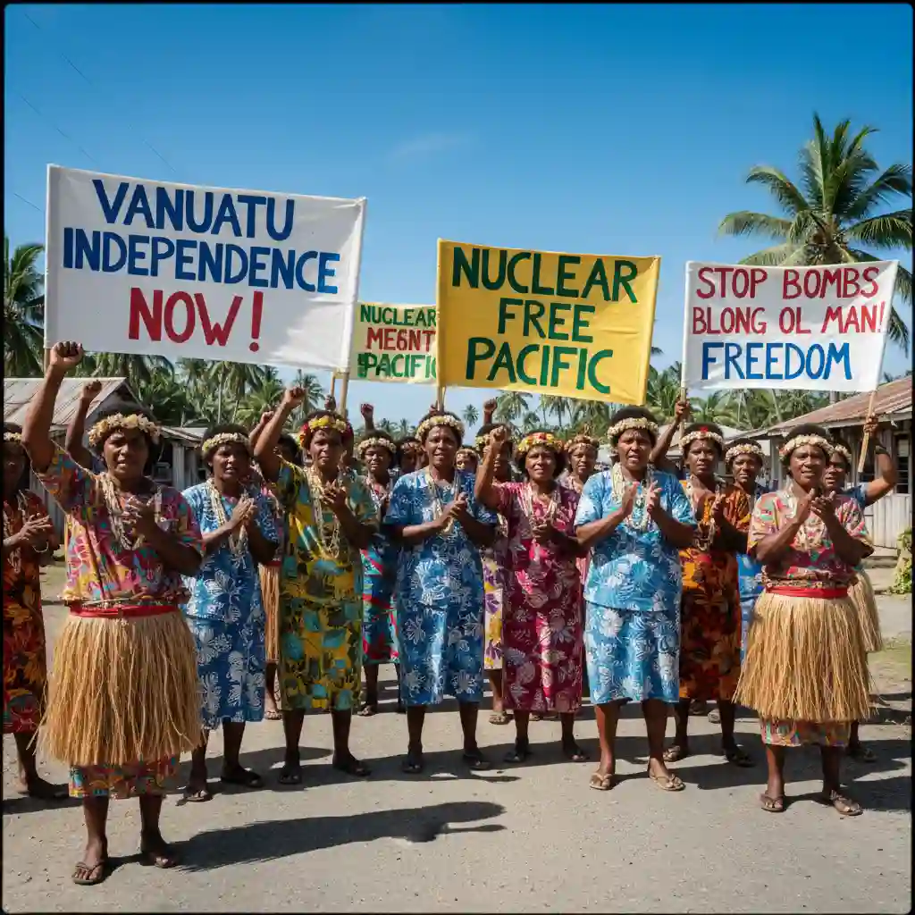 Vanuatu women activists during the independence era