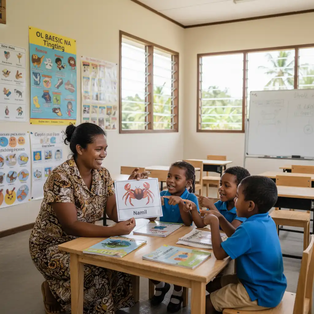 Education system supporting Vanuatu language conservation