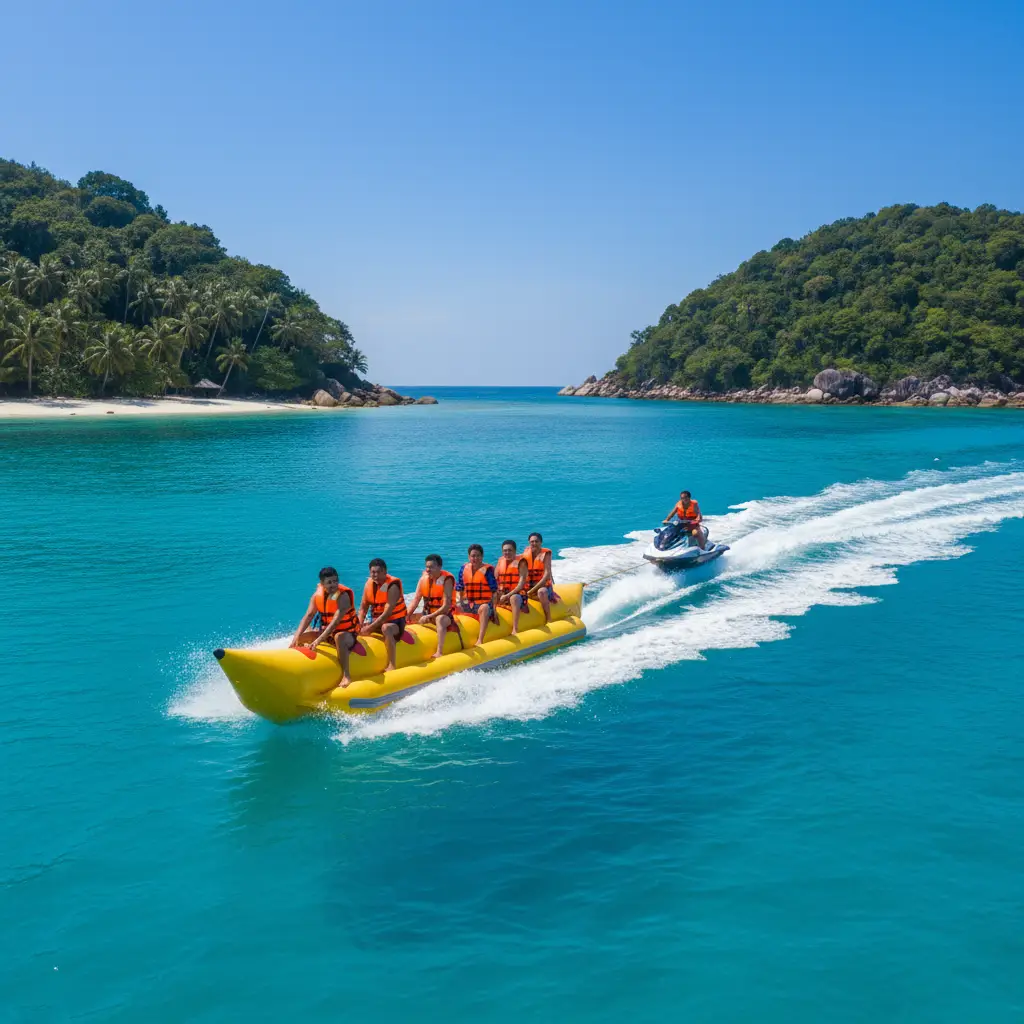 Banana boat water taxi in Vanuatu