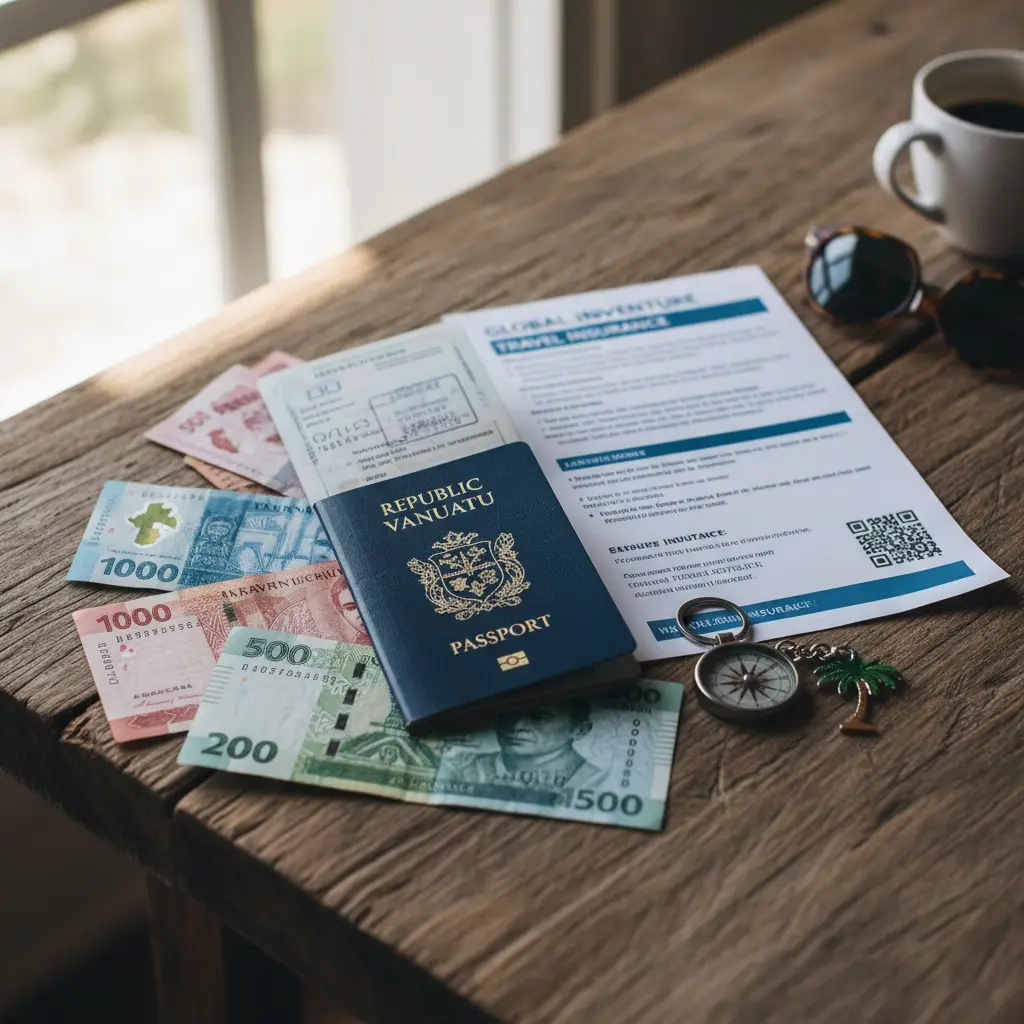 Travel documents and Vanuatu Vatu currency required for entry