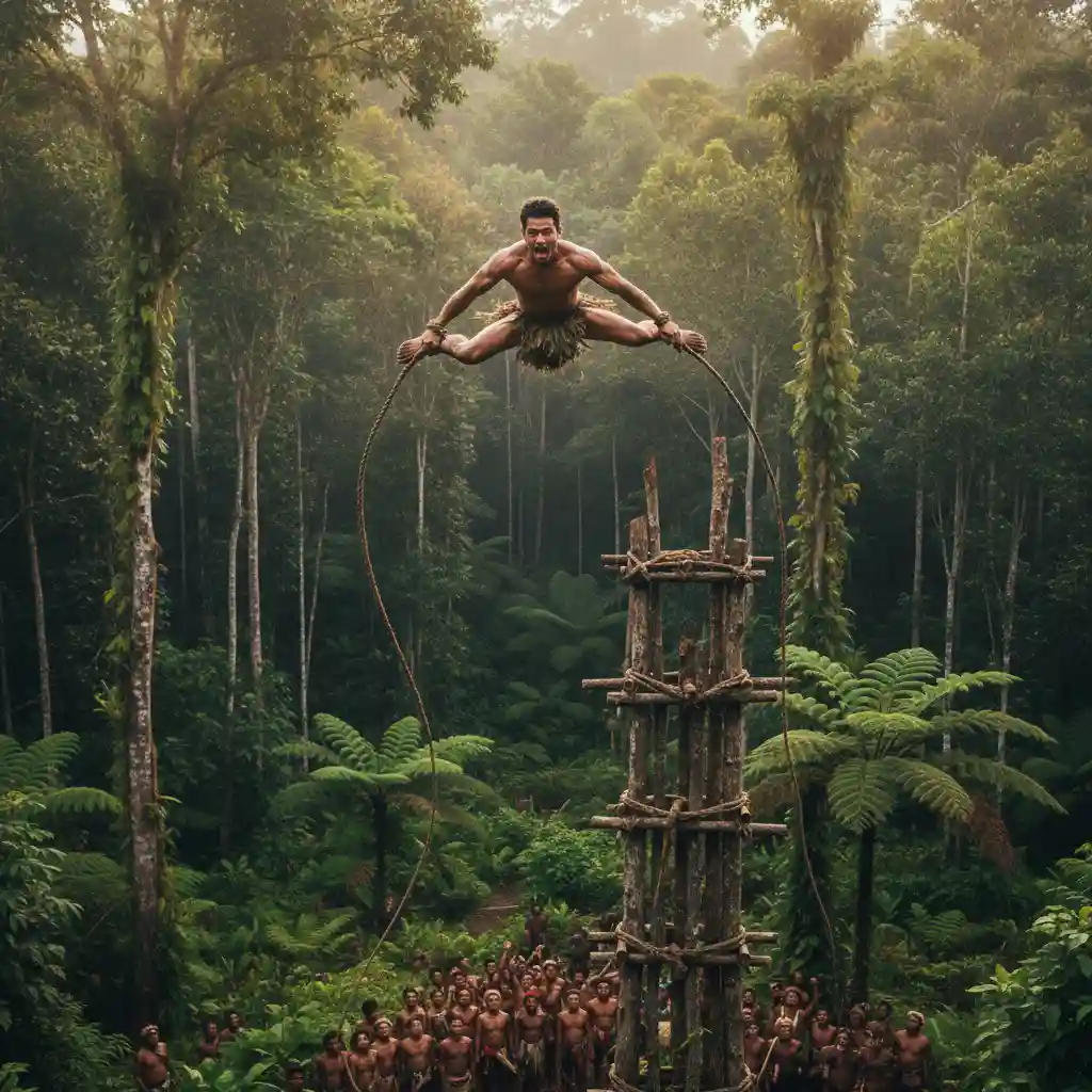 Nagol land diving ceremony on Pentecost Island