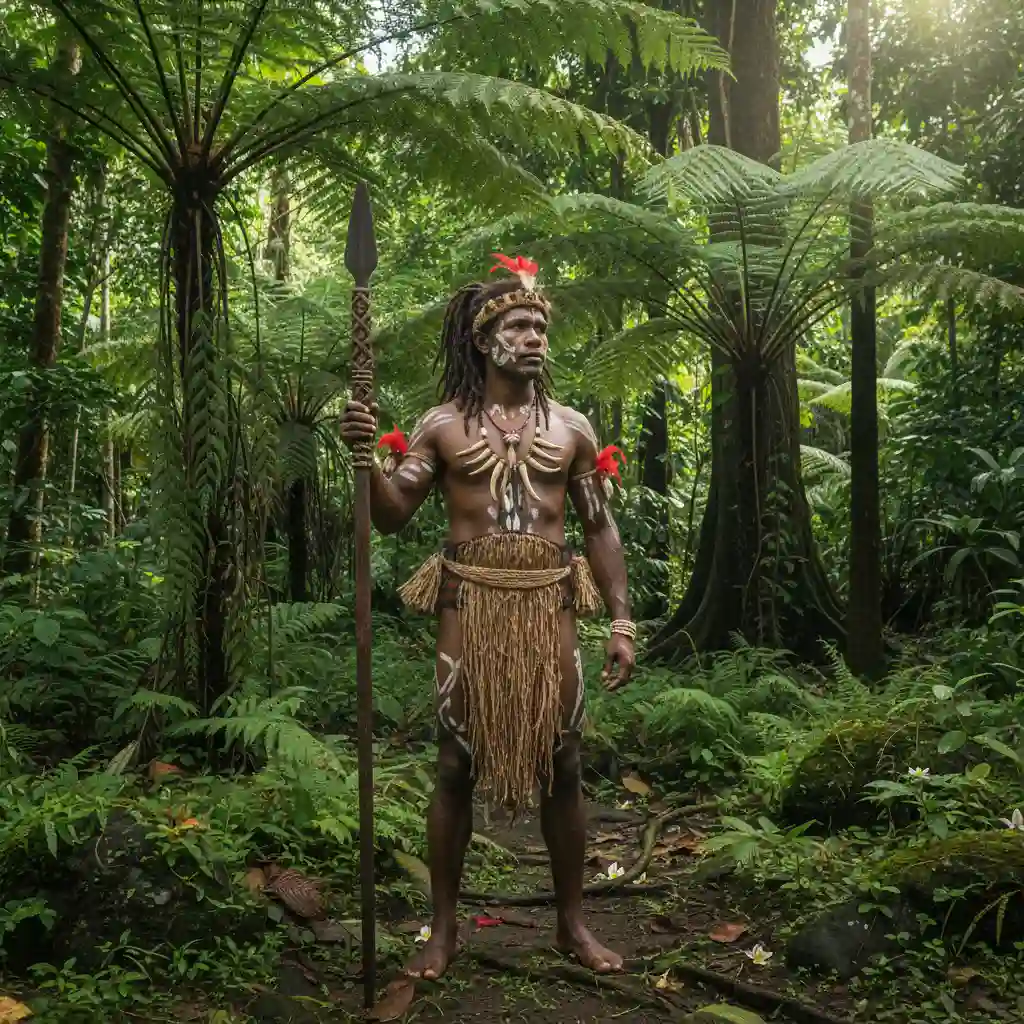 Traditional Small Nambas tribe member Malekula