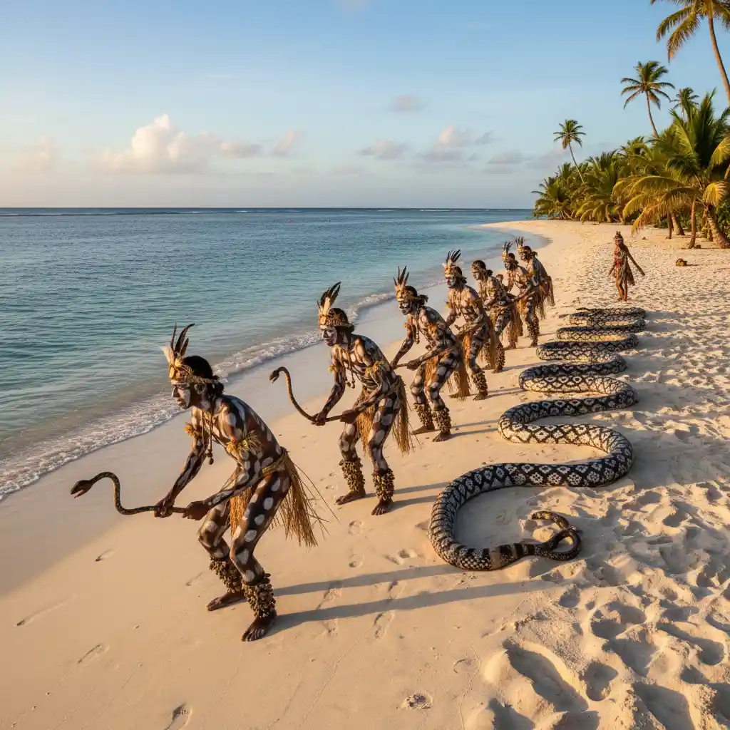 Traditional Snake Dance on Rah Island