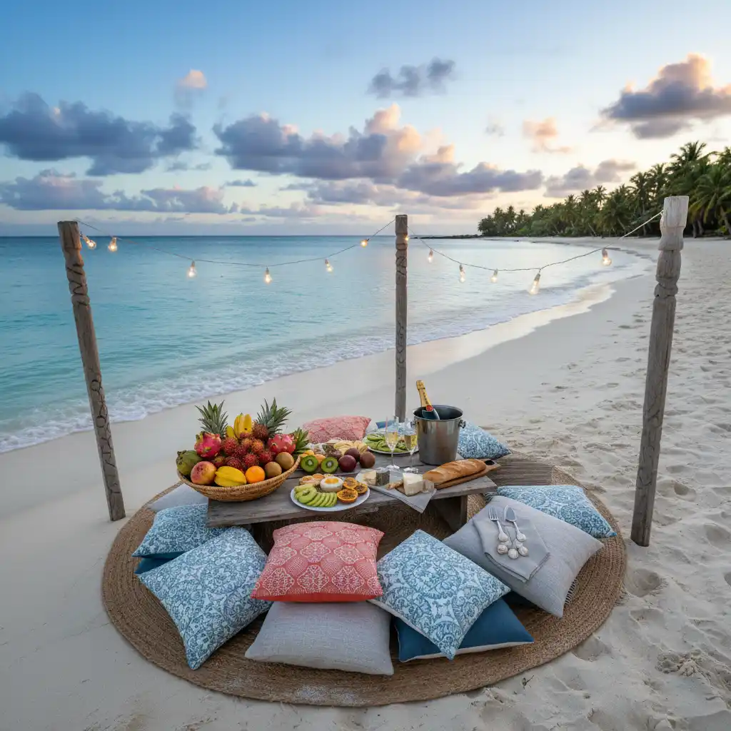 Private luxury beach picnic in Vanuatu